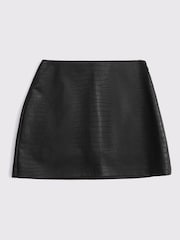 Abercrombie & Fitch Black Faux Leather High Rise Mini Skort - Image 1 of 1