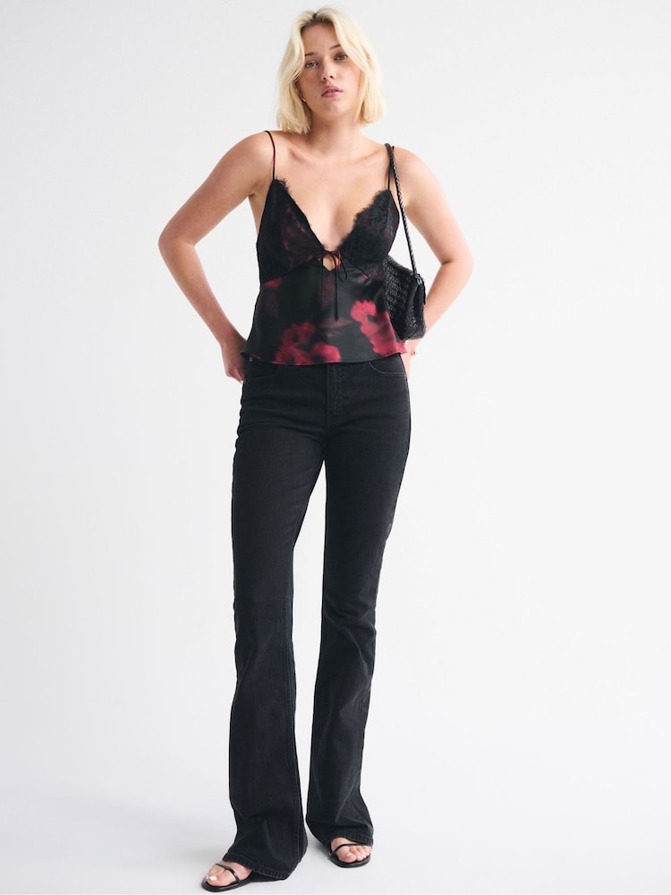 Abercrombie & Fitch Black Lace V-Neck Cami Vest - Image 2 of 7