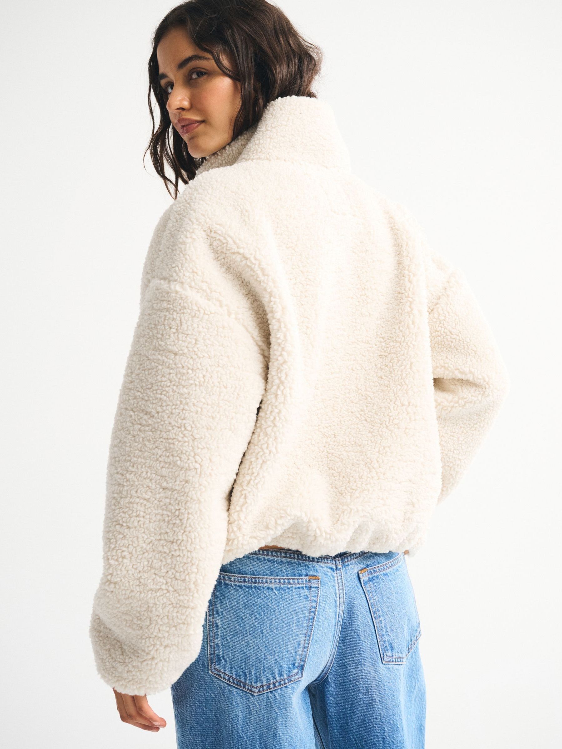 Buy Abercrombie & Fitch Grey Sherpa Full Zip Jacket from Next Canada