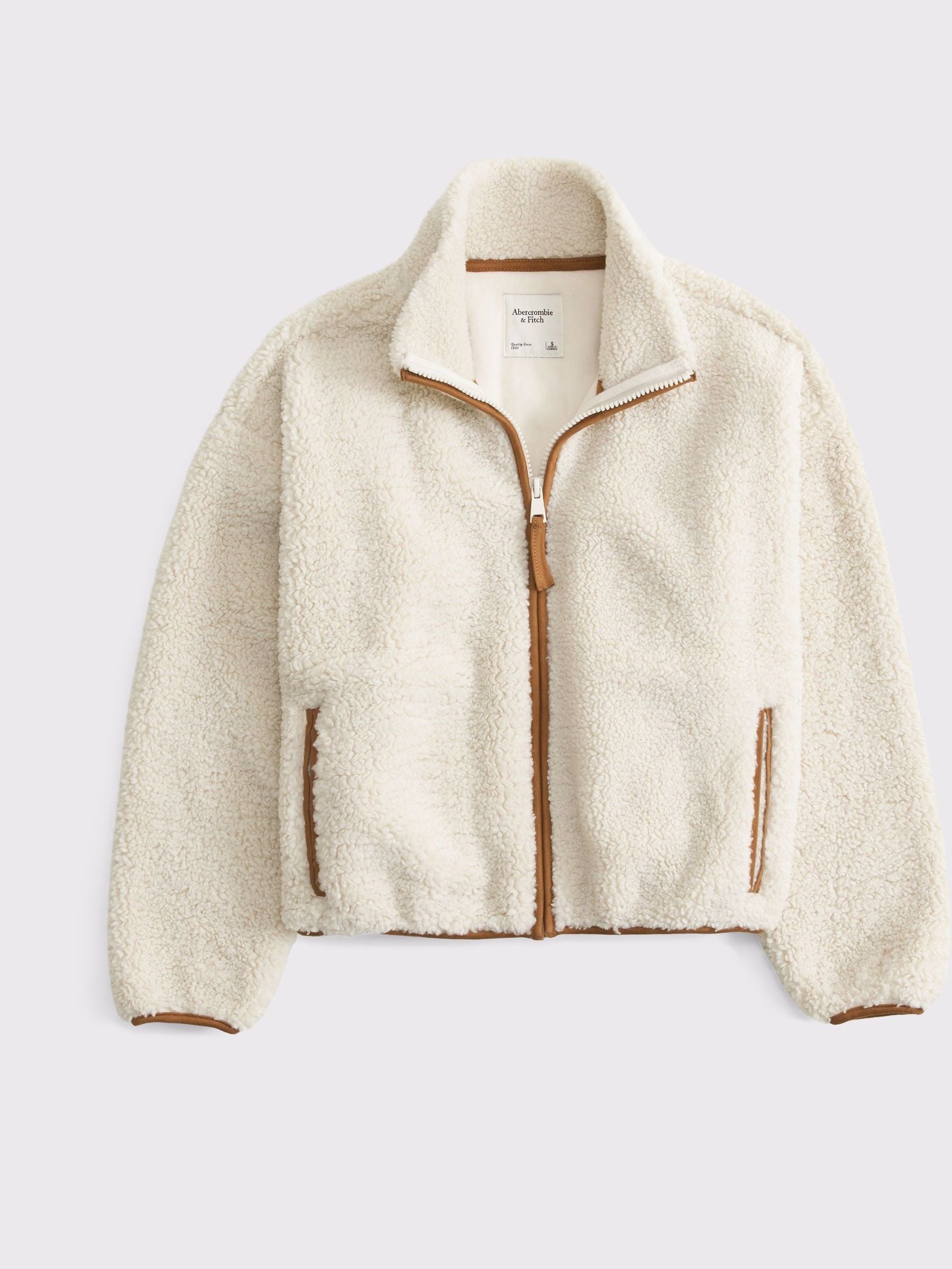 Buy Abercrombie & Fitch Grey Sherpa Full Zip Jacket from the Next