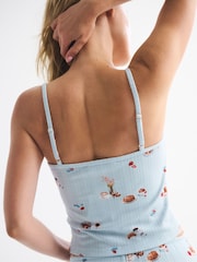 Abercrombie & Fitch Grey Pointelle Strappy Cami Pyjama Top - Image 4 of 6