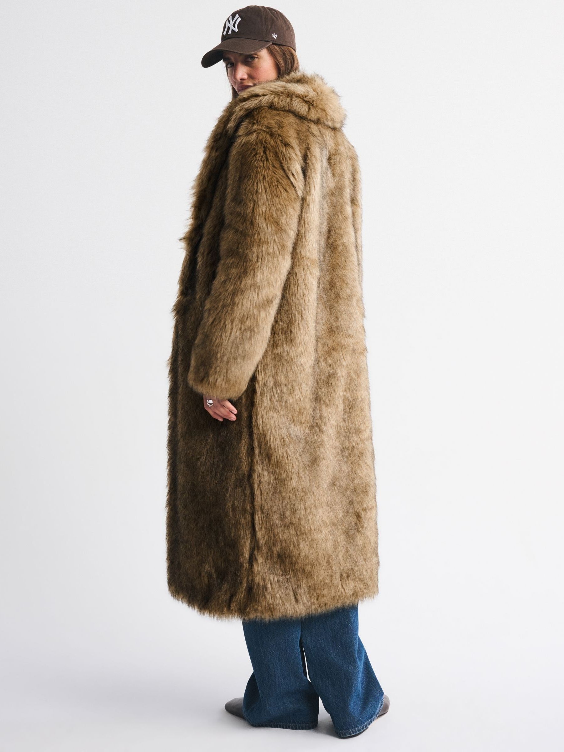 Buy Abercrombie & Fitch Brown Faux Fur Long Coat from Next Canada