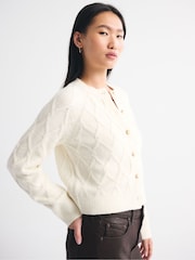 Cream - Abercrombie & Fitch Crew Neck Long Sleeve Cardigan - Bild 4 von 6