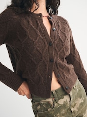Abercrombie & Fitch Brown Crewneck Cardigan - Image 5 of 9