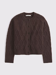 Abercrombie & Fitch Brown Crewneck Cardigan - Image 9 of 9