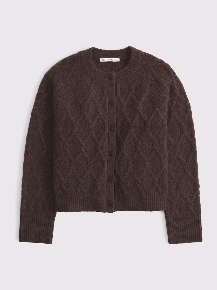 Abercrombie & Fitch Brown Crewneck Cardigan - Image 9 of 9 Abercrombie & Fitch Brown Crewneck Cardigan - Image 9 of 9