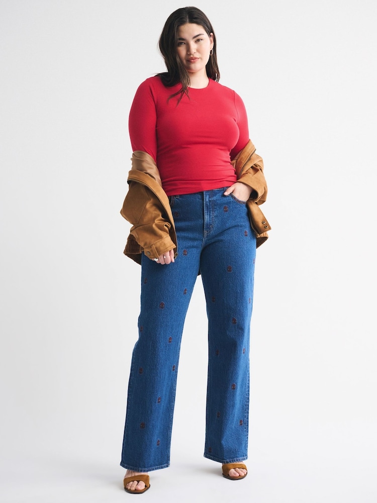 Rouge - T-shirt Abercrombie & Fitch bébé en coton sans coutures - Image 2 de 7