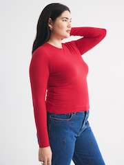 Rouge - T-shirt Abercrombie & Fitch bébé en coton sans coutures - Image 3 de 7