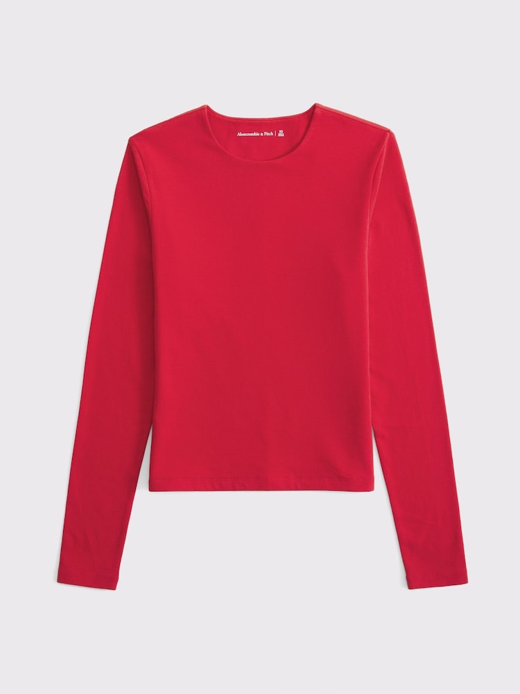 Rouge - T-shirt Abercrombie & Fitch bébé en coton sans coutures - Image 7 de 7