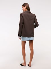 Abercrombie & Fitch Brown Structured Suit Blazer - Image 3 of 8