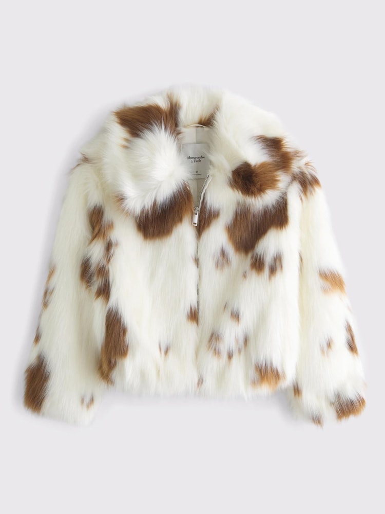 Abercrombie & Fitch Faux Fur Short Zip Jacket - Image 1 of 2