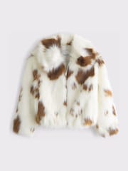 Abercrombie & Fitch Faux Fur Cropped Zip Through Jacket - 圖片 7/8