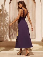 Lipsy X Mandy Sade Halter Neck Floral Print Midaxi Dress - Imagen 4 de 4