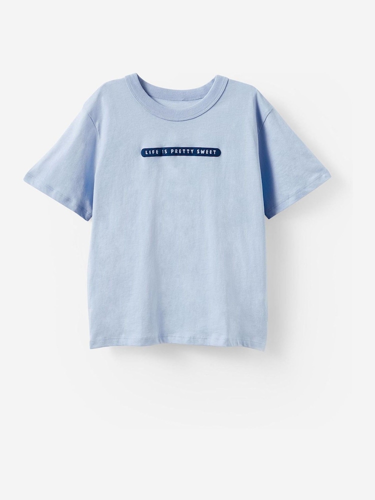 Cotton On Blue Poppy Oversize Graphic Print T-Shirt - Image 1 of 2