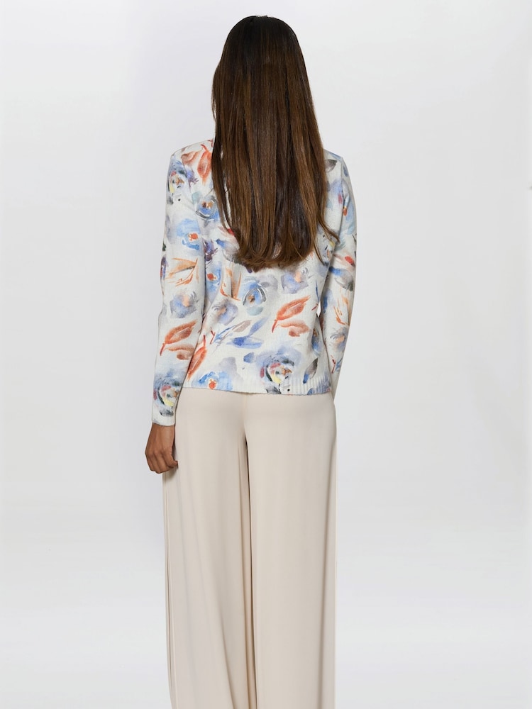 Gina Bacconi Blue Lina Floral Knitted Jumper - Image 2 of 5 Gina Bacconi Blue Lina Floral Knitted Jumper - Image 2 of 5