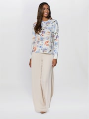 Gina Bacconi Blue Lina Floral Knitted Jumper - Image 3 of 5