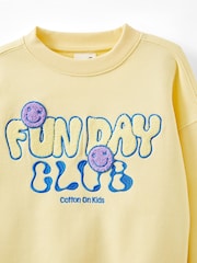 Cotton On Yellow Sammy Oversized Crew Sweatshirt - Image 3 of 3