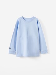 Cotton On Blue Long Sleeve Textured Splice T-Shirt - Image 1 of 2