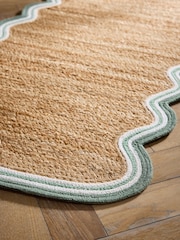 Natural Wave Border Jute Runner - Image 2 of 5