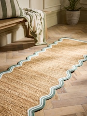 Natural Wave Border Jute Runner - Image 3 of 5
