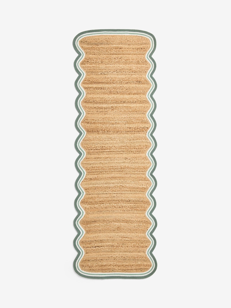 Natural Wave Border Jute Runner - Image 5 of 5 Natural Wave Border Jute Runner - Image 5 of 5
