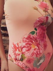 B by Ted Baker One Shoulder Swimsuit with Tummy Control - Image 3 of 6
