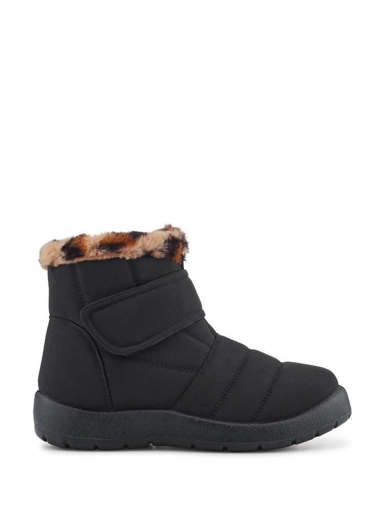 Pavers Black Wide-Fit Touch-Fasten Weather Boots - Image 1 of 5 Pavers Black Wide-Fit Touch-Fasten Weather Boots - Image 1 of 5