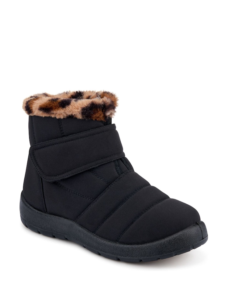 Pavers Black Wide-Fit Touch-Fasten Weather Boots - Image 2 of 5
