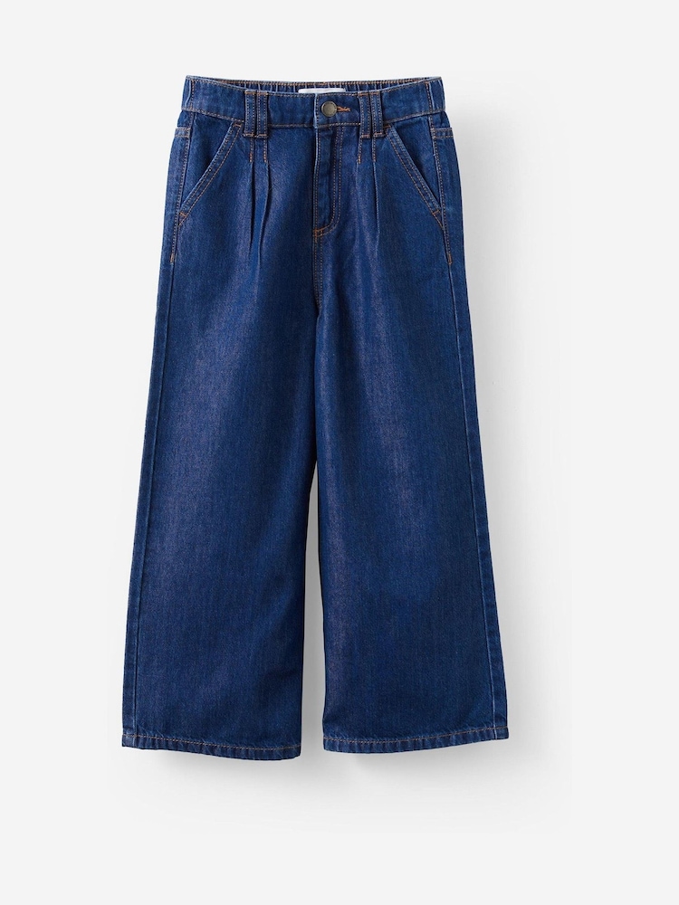 Cotton On Blue Pleat Front Relaxed Denim Jeans - Image 1 of 2