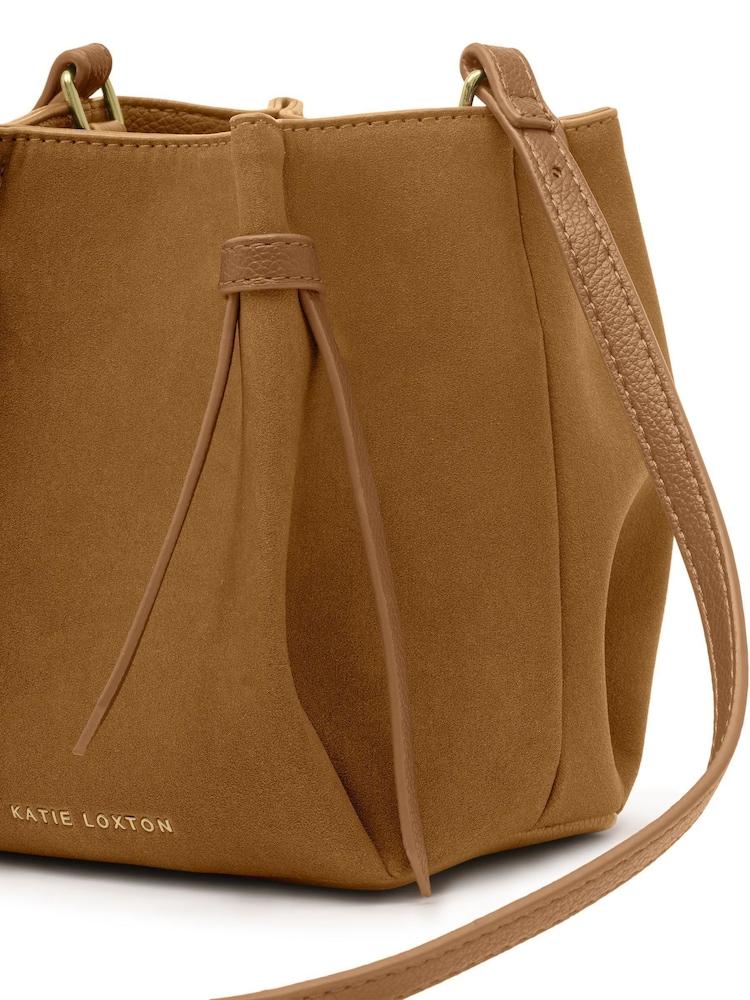 Katie Loxton Brown Celina Mini Suedette Bucket Bag - Image 5 of 5 Katie Loxton Brown Celina Mini Suedette Bucket Bag - Image 5 of 5