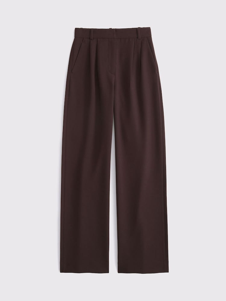 Abercrombie & Fitch Brown Ultra High Rise Sloane Trousers - Image 6 of 6