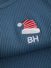 Personalised Kids Embroidered Santa Hat Pyjamas by Stitch Style - Image 4 of 6