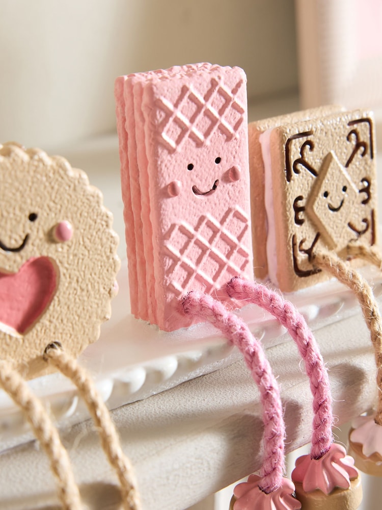 Pink Biscuit Plate Ornament with Dangly Legs - Image 2 of 3 Pink Biscuit Plate Ornament with Dangly Legs - Image 2 of 3