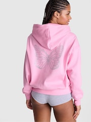 Victoria's Secret PINK Pink Lollipop Diamante Fleece Zip Up Hoodie - Image 2 of 3