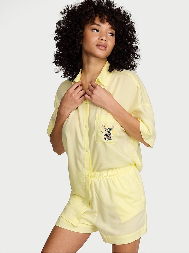Victoria's Secret Lemonade Yellow Modal Cotton Short Pyjama Set - Image 1 of 2