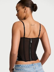 Victoria's Secret Black X-Ray Embroidery Corset Top - Image 2 of 3