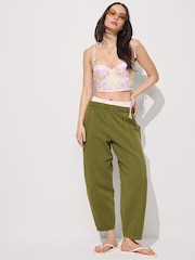 Victoria's Secret Pink Lizard Green Barrel Joggers - Image 1 of 3
