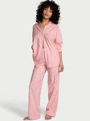 Victoria's Secret Angel Pink Cotton Modal Long Pyjama Set - Image 1 of 2
