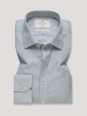 Hawes & Curtis Green Fine Stripe Non-Iron Shirt - Imagem 1 de 2
