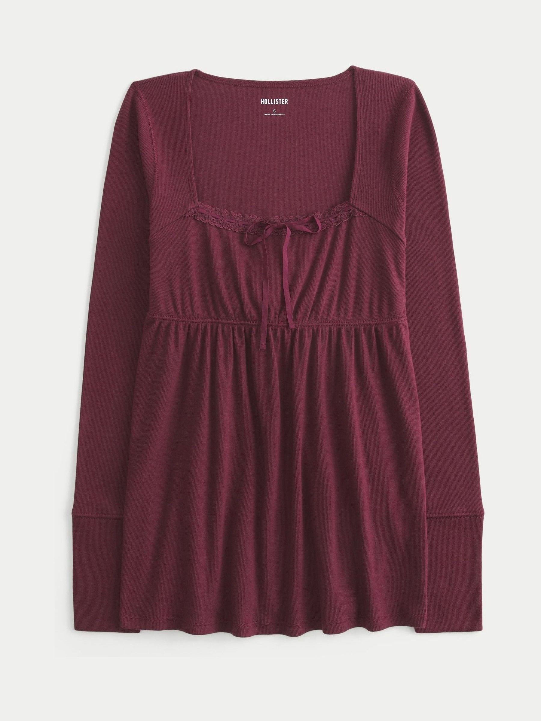 Buy Hollister Babydoll Square Neck Long Sleeve Top from Next USA