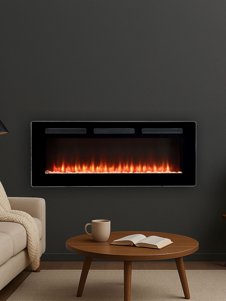 Dimplex Black Sierra 48" Optiflame Electric Media Wall Fire - Image 1 of 6 Dimplex Black Sierra 48" Optiflame Electric Media Wall Fire - Image 1 of 6