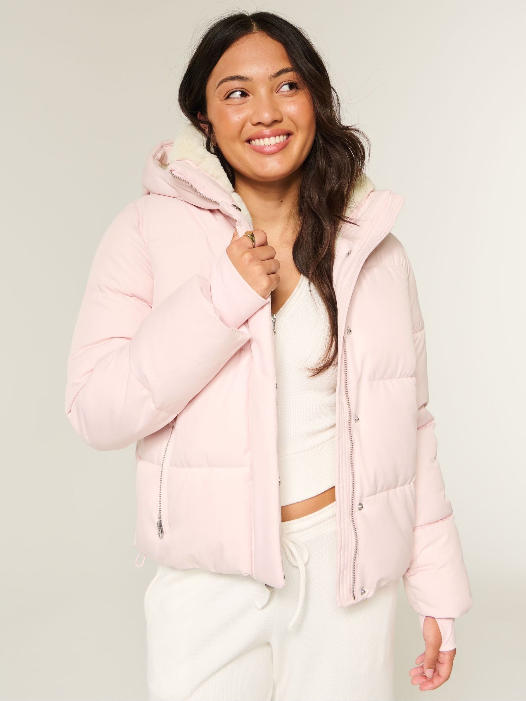 Buy Hollister Pink All Weather Puffer Coat from Next USA