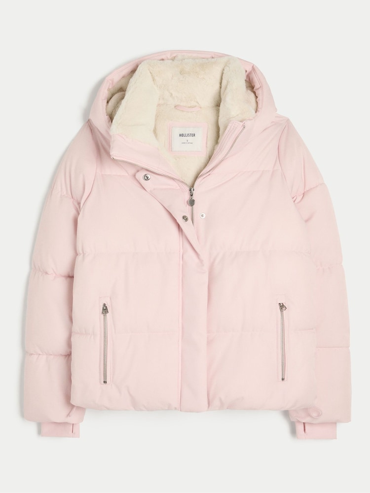 Buy Hollister Pink All Weather Puffer Coat from Next USA