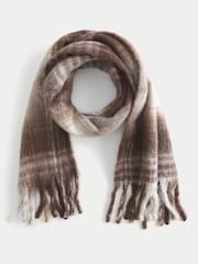 بني - Cosy Check Scarf - صورة 1 من 2