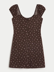 Hollister Brown Button Through Cap Sleeve Mini Dress - Imagen 3 de 3