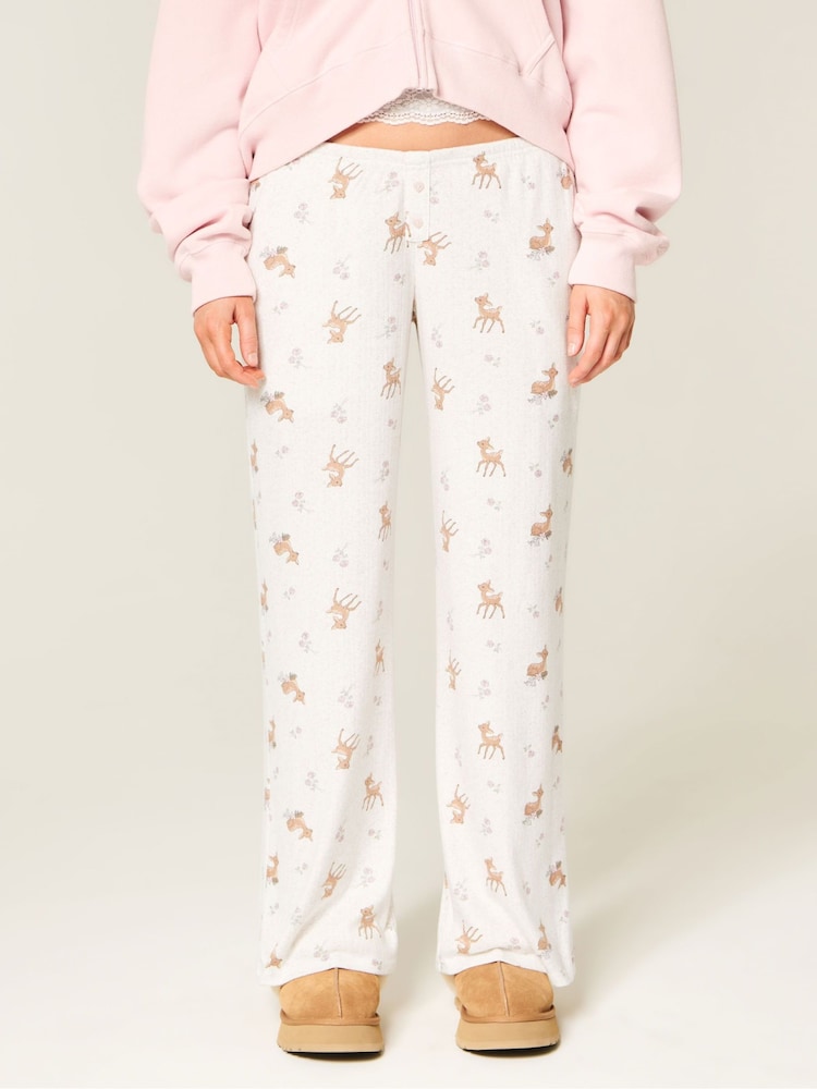 Hollister Low Rise Cosy Pointelle Pyjamas Bottoms - Image 1 of 5