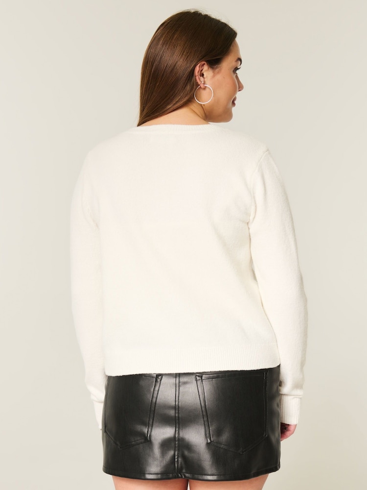 Hollister Cosy Crewneck Cardigan - Image 2 of 4 Hollister Cosy Crewneck Cardigan - Image 2 of 4