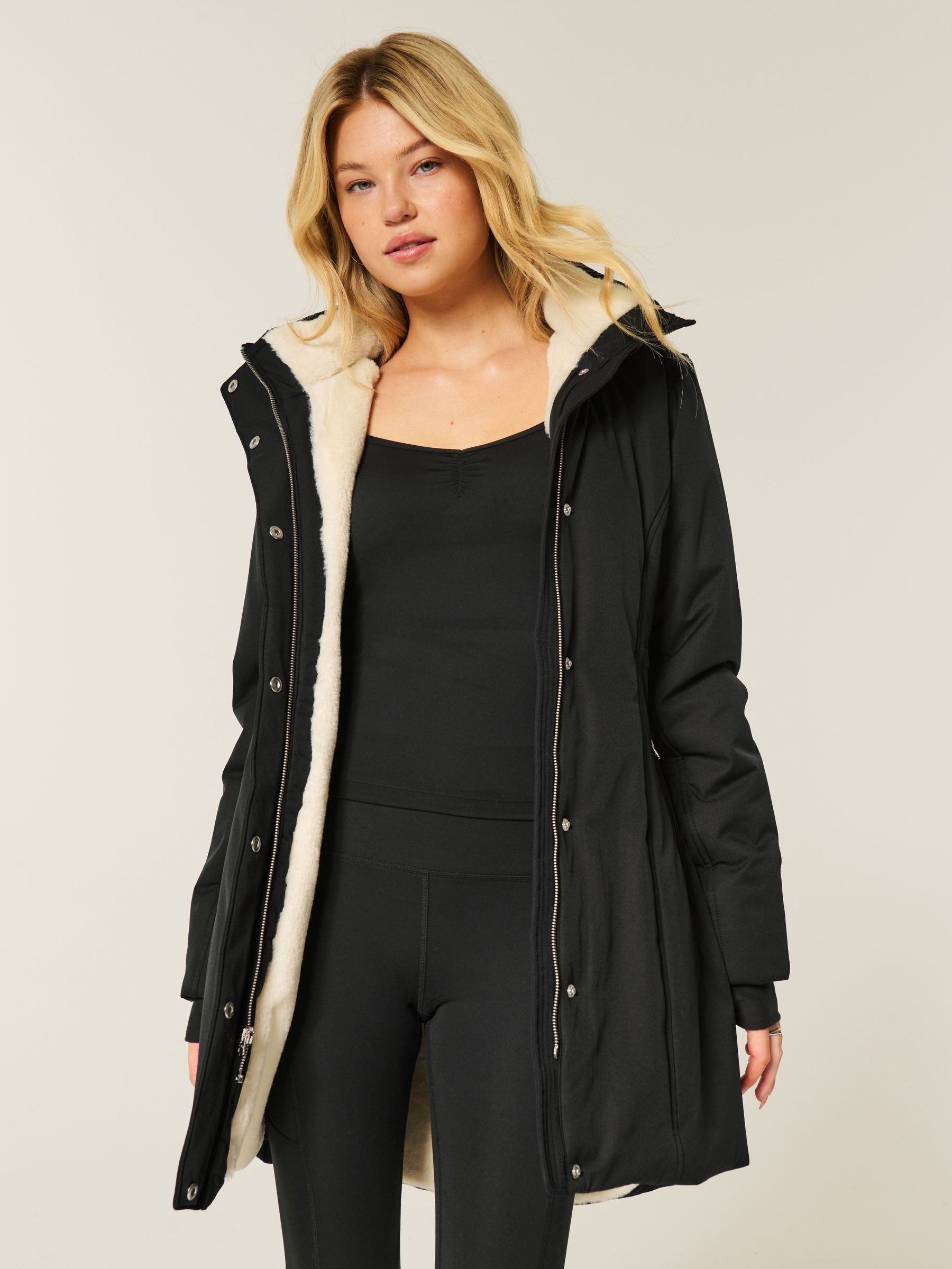 Buy Hollister Black All Weather Parka Longline Coat from Next USA