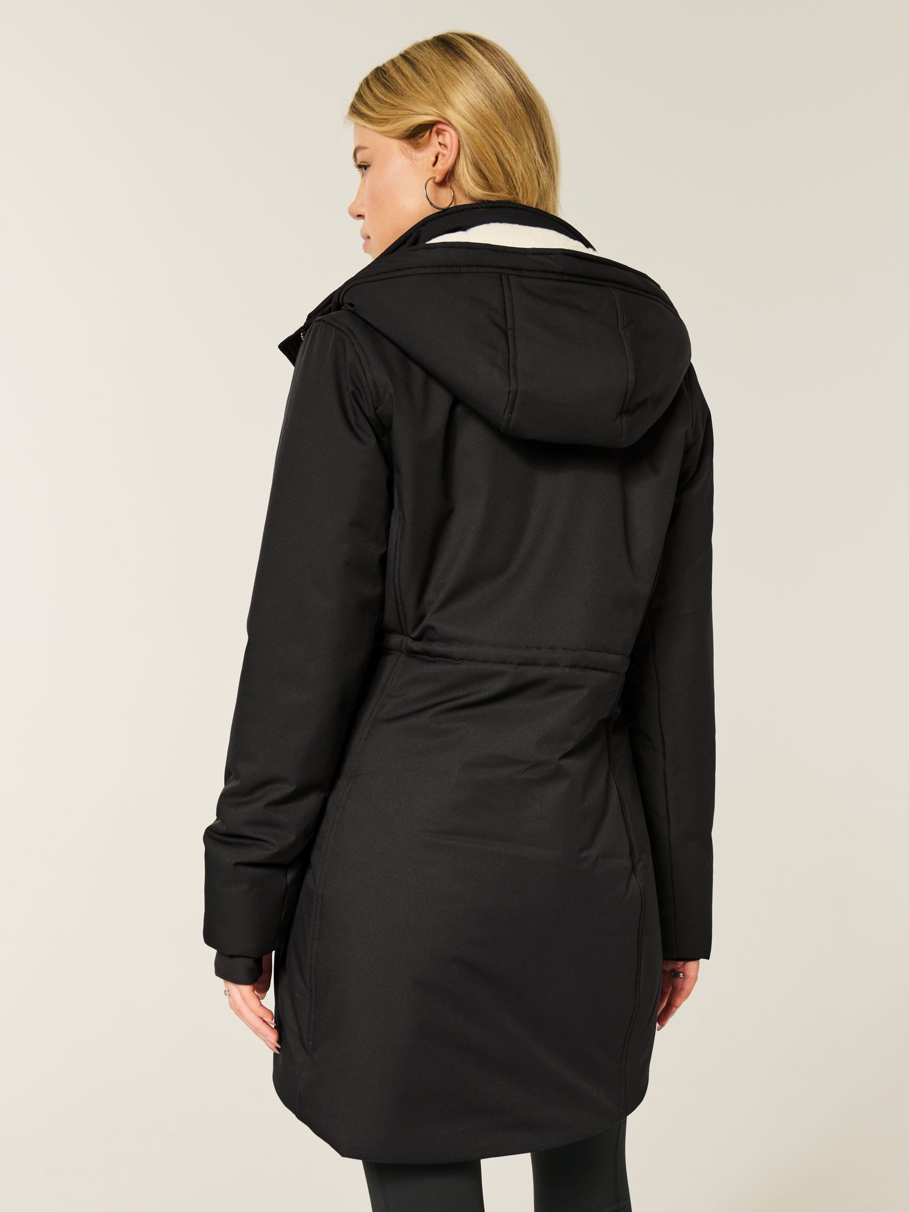 Buy Hollister Black All Weather Parka Longline Coat from Next USA