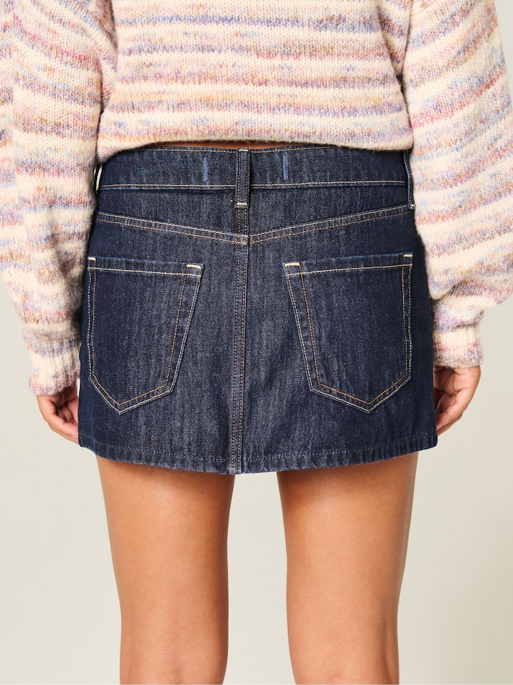 Hollister Blue Low Rise Denim Mini Skirt - Image 2 of 4